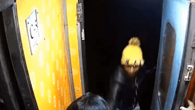 Cuop nhay vao khoang tau giat vi cua nu hanh khach hinh anh