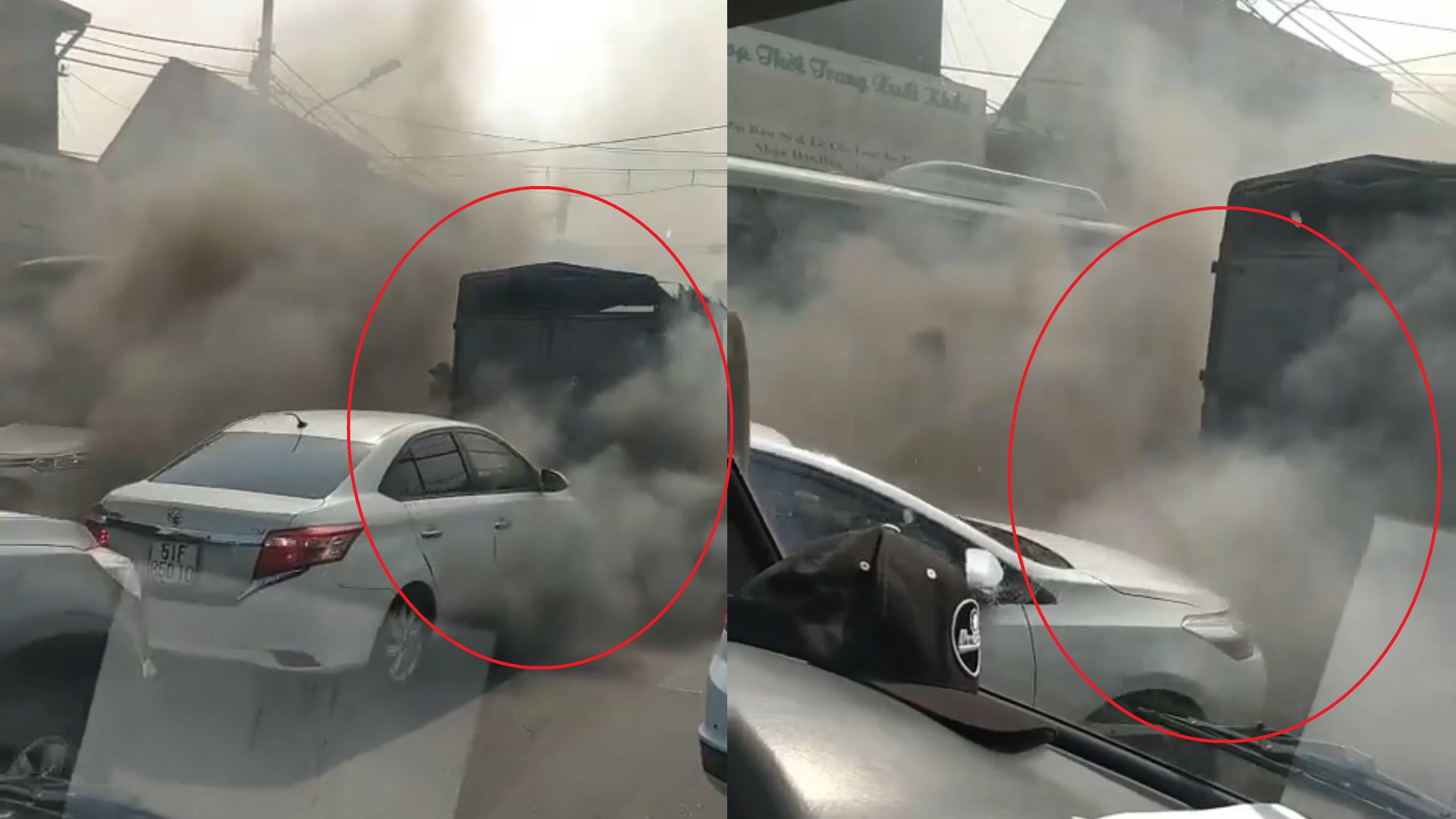 Oto boc khoi nghi ngut giua duong o TP.HCM hinh anh