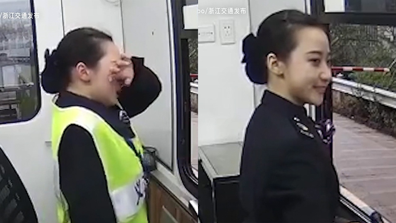 Sau khi bi mang, nhan vien tram thu phi tuoi cuoi don khach hinh anh