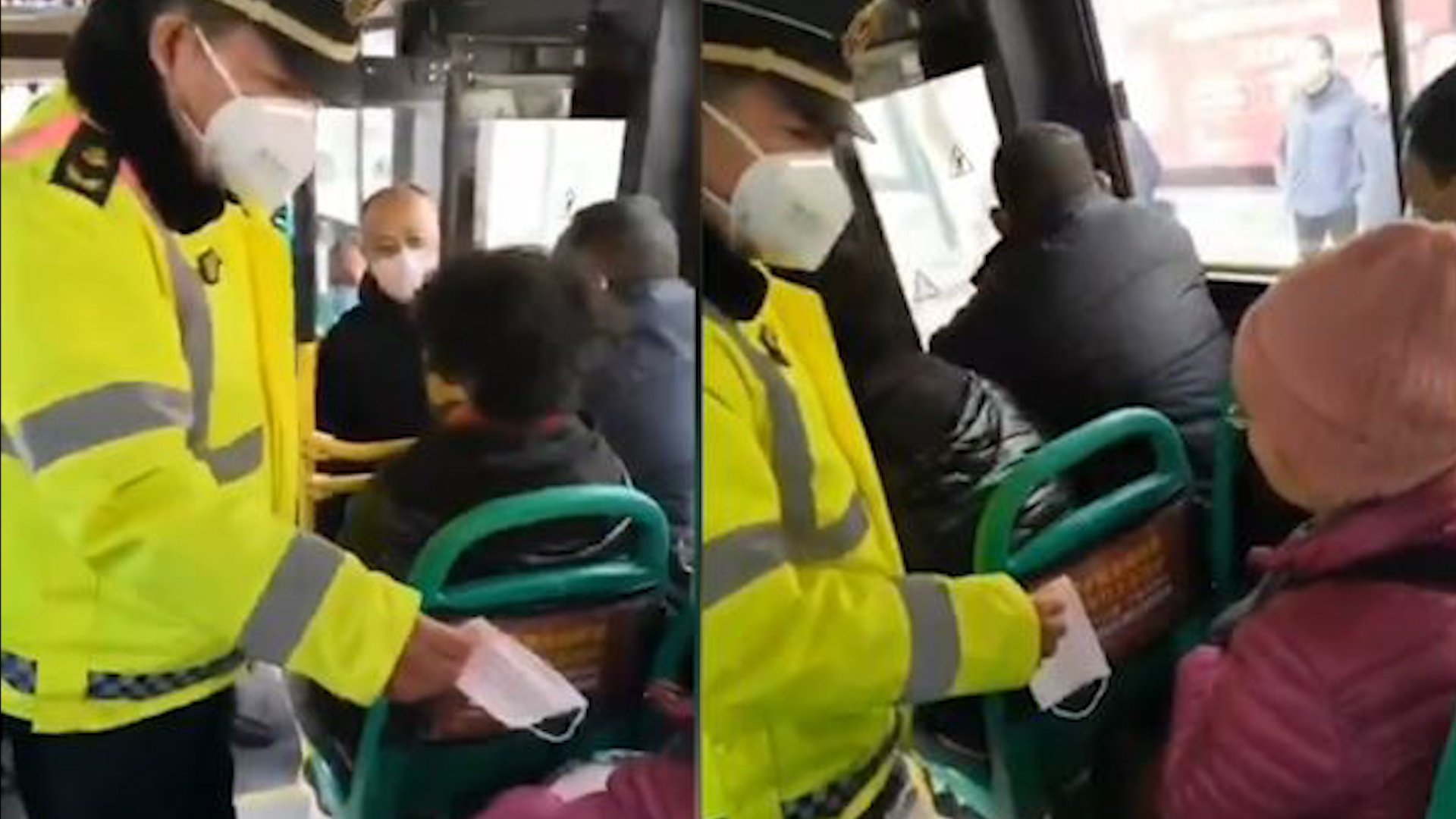 Cu ba TQ quyet khong deo khau trang tren xe bus: 'Ve nha roi toi deo' hinh anh