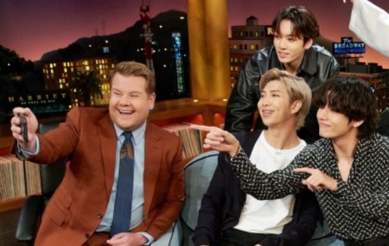 BTS choi tron tim tren song truyen hinh My hinh anh