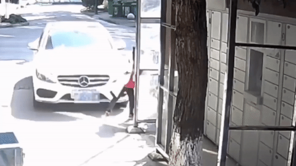 Canh nguoi me lai oto dap nham ga tong gay chan con gai hinh anh