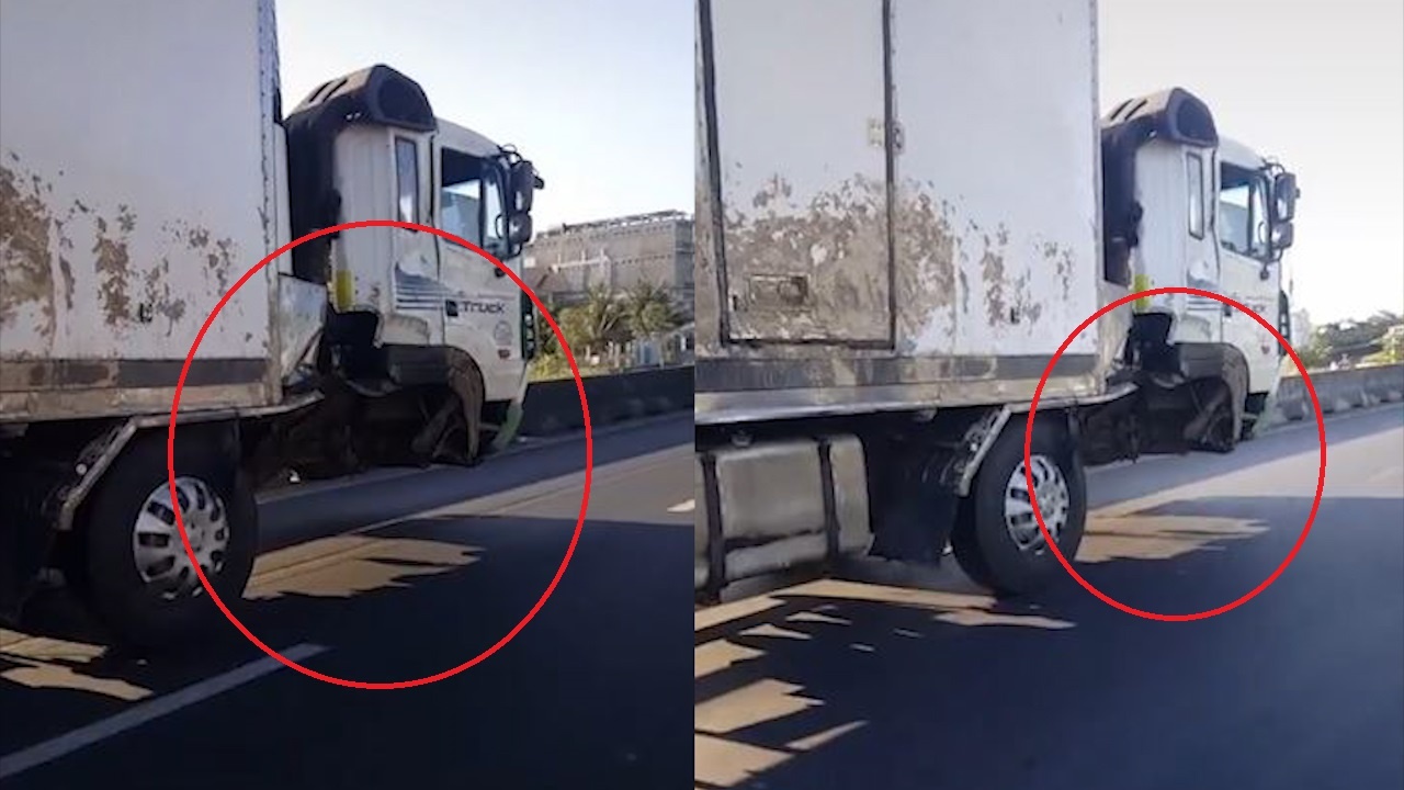 Xe tai van chay du mat 2 banh truoc hinh anh