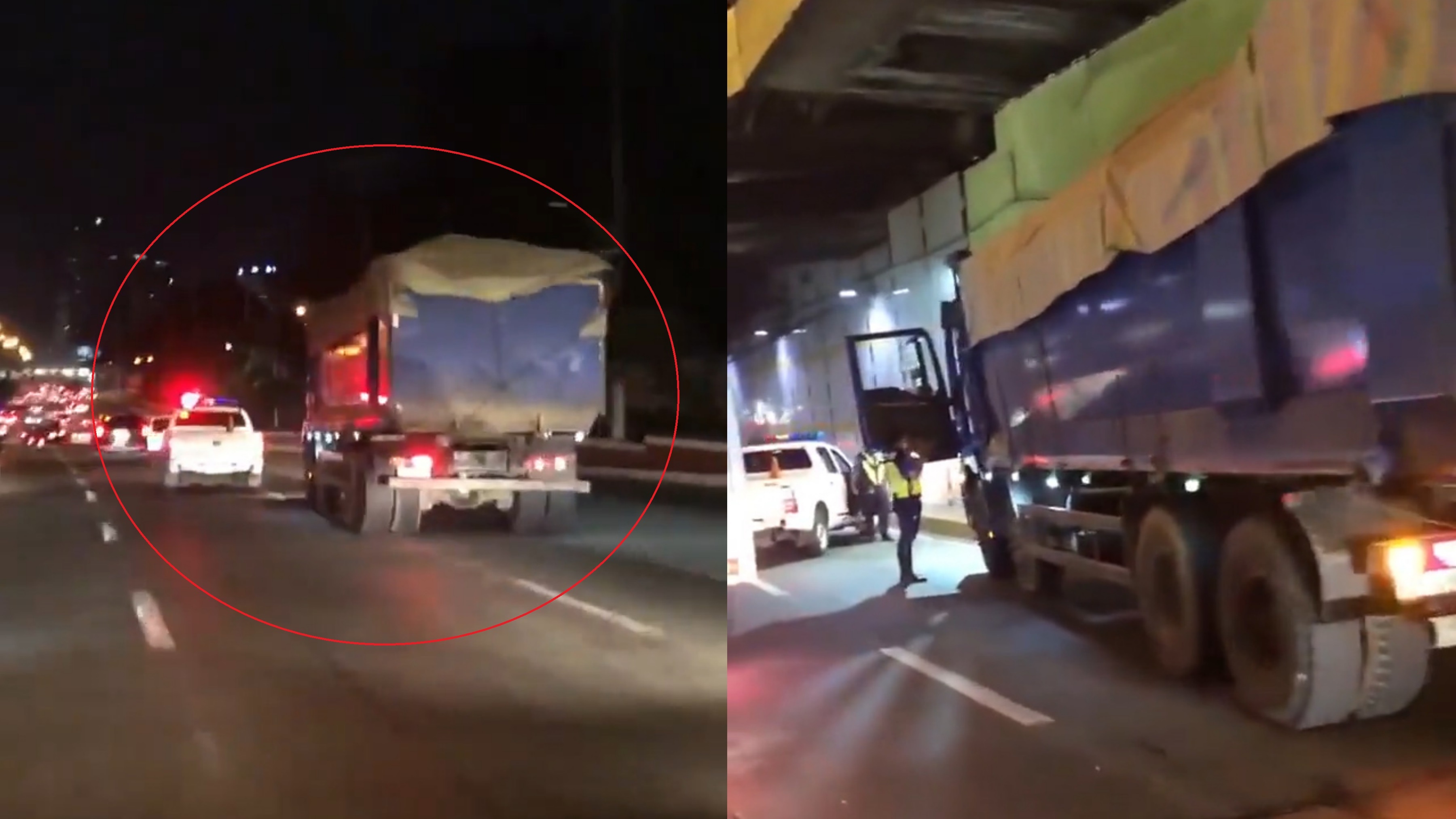 Xe ben vi pham bo chay khi bi canh sat truy duoi hinh anh