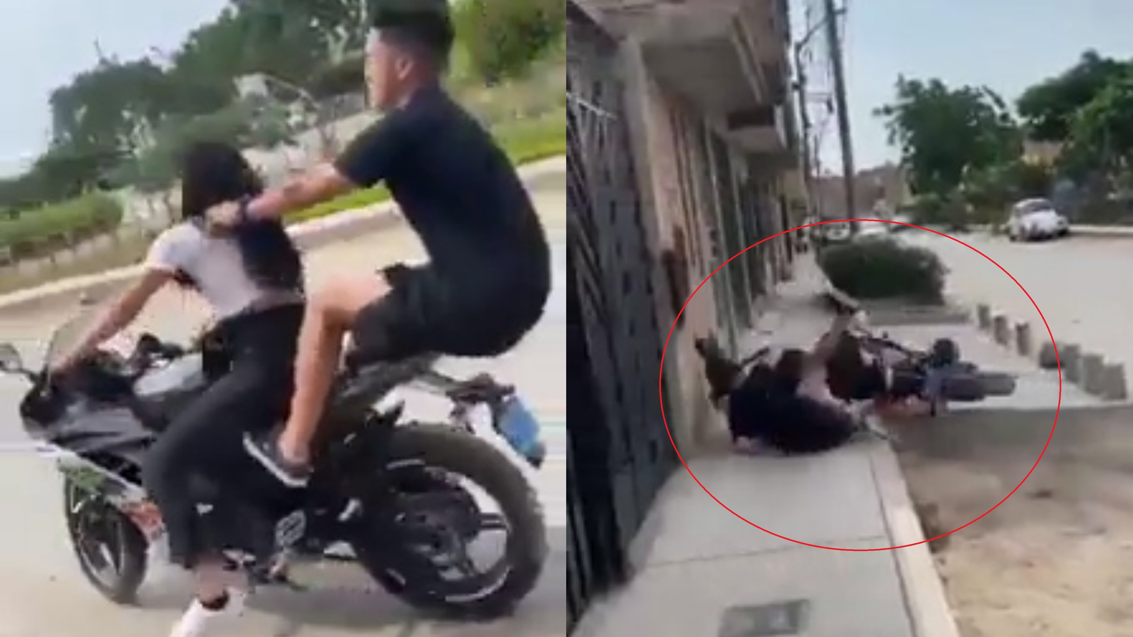 Co gai tap lai moto mat lai lao vao via he hinh anh