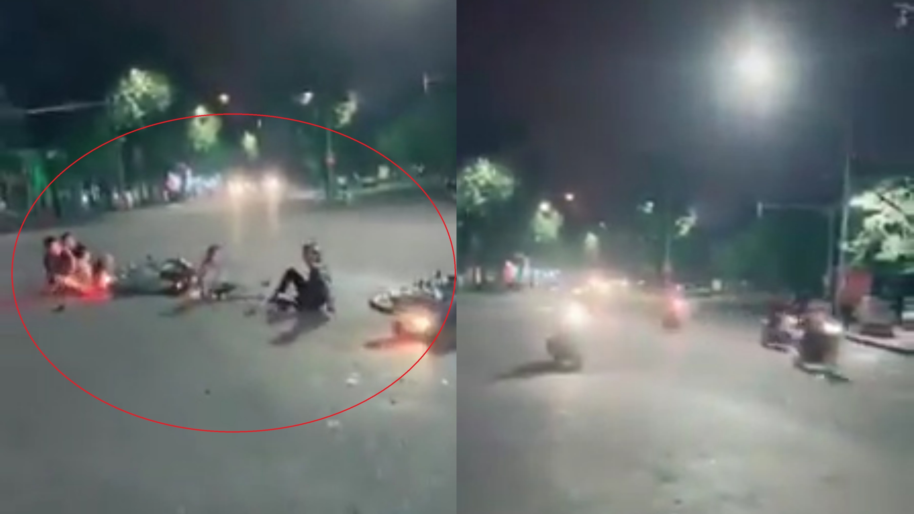 Hai xe may dua toc do cao va vao nhau nga xuong duong hinh anh