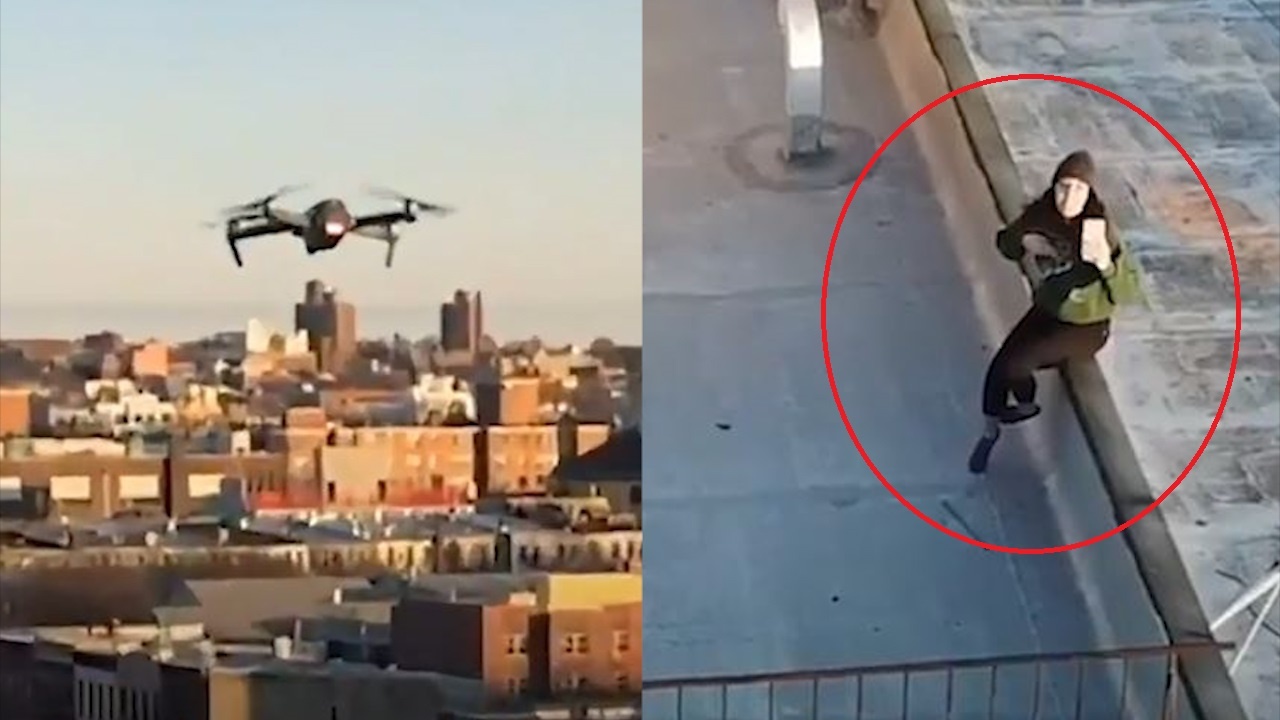 Chang trai dung drone lam quen voi co gai trong luc o nha tranh dich hinh anh