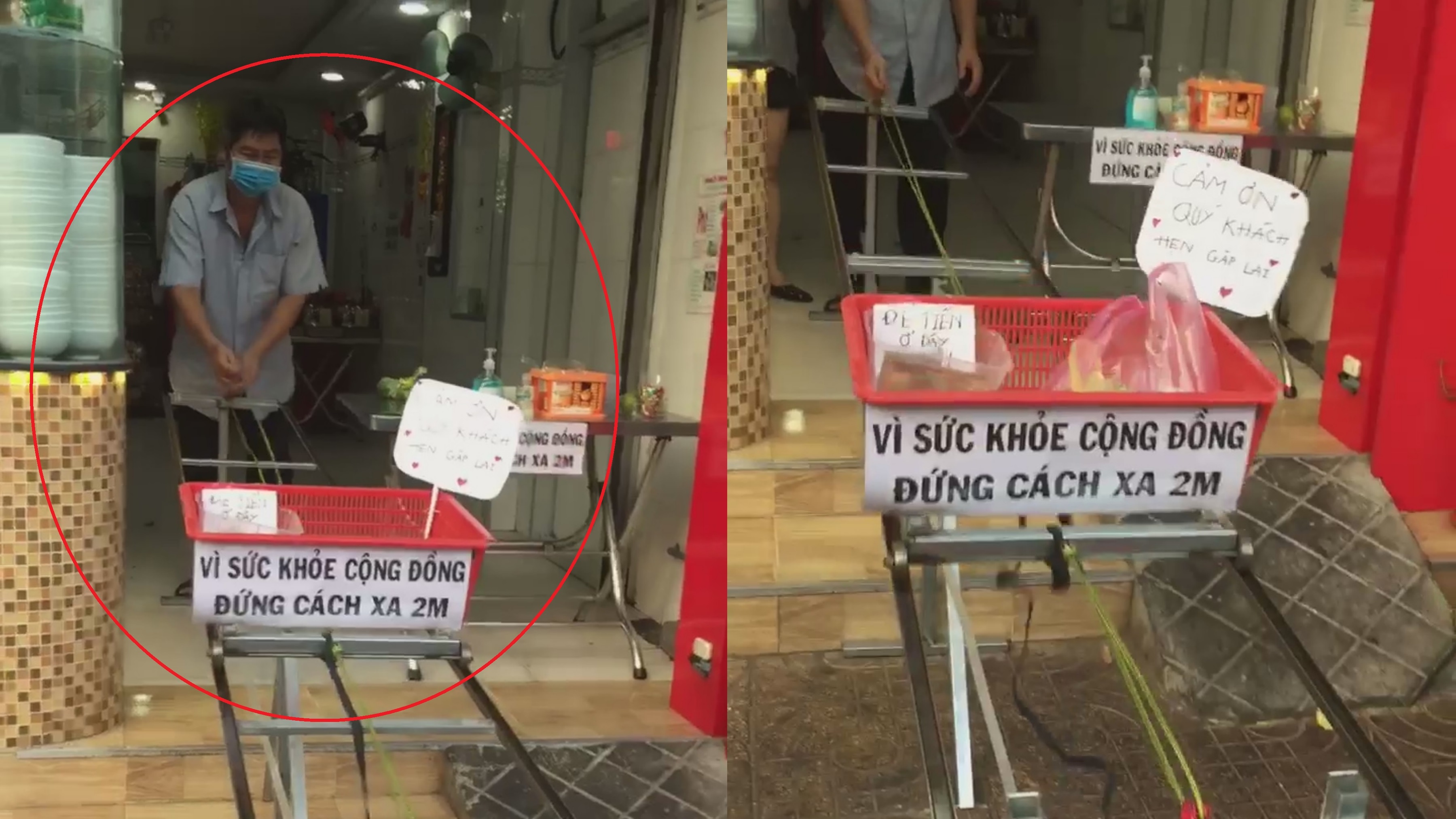 Quan pho dung rong roc chuyen do an cho khach phong dich Covid-19 hinh anh