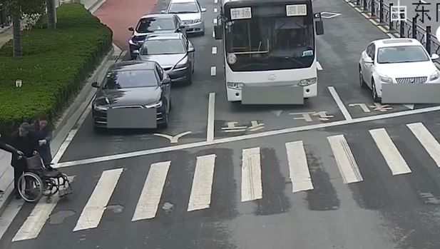 Tat ca xe dung lai nhuong, giup do cu ong qua duong hinh anh