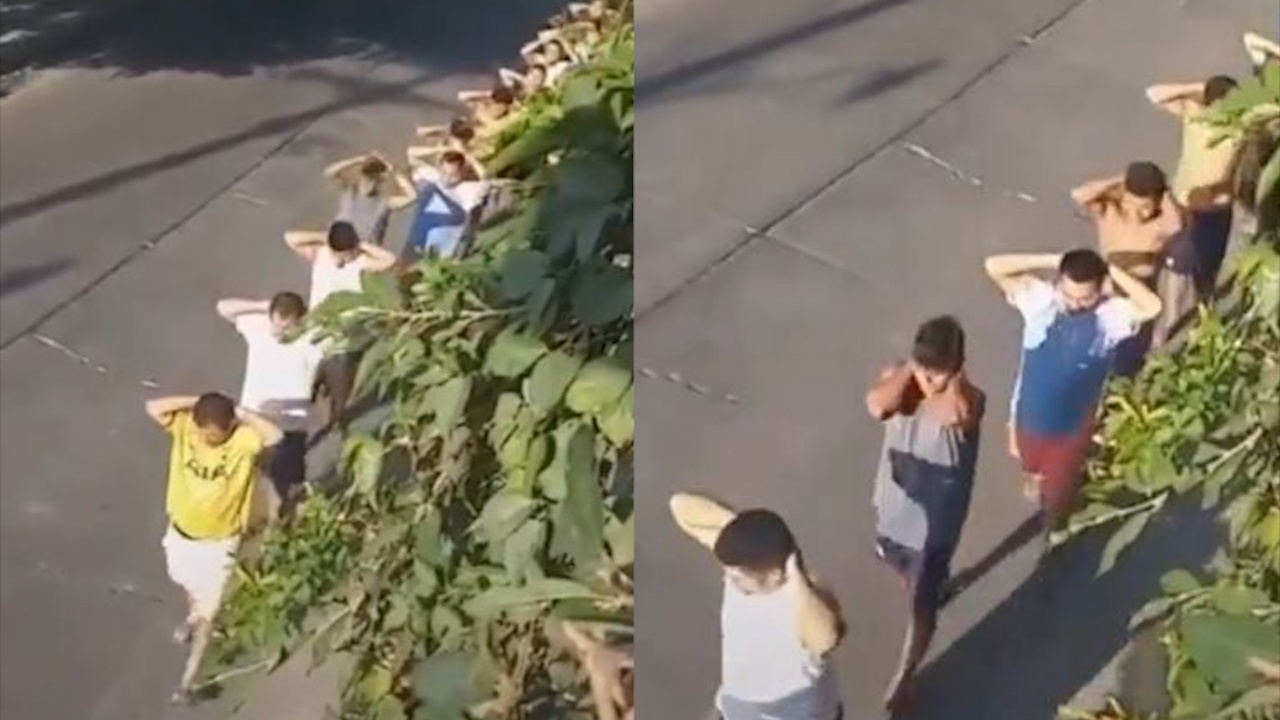 Nhom nguoi bi phat di dieu hanh tren duong vi pham lenh gioi nghiem hinh anh