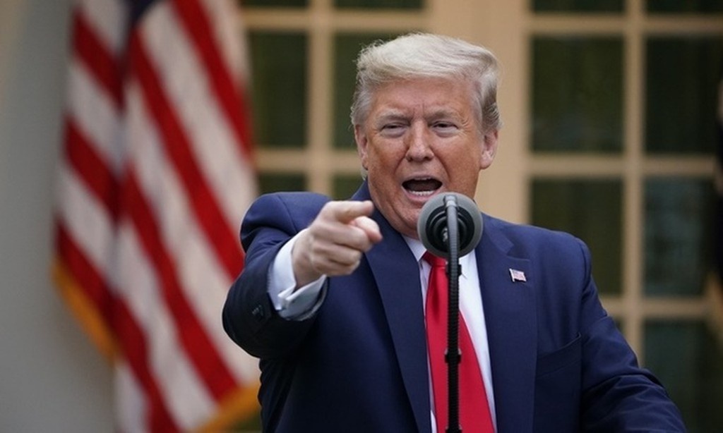 Tong thong Trump benh vuc doan bieu tinh chong lenh cach ly tai My hinh anh