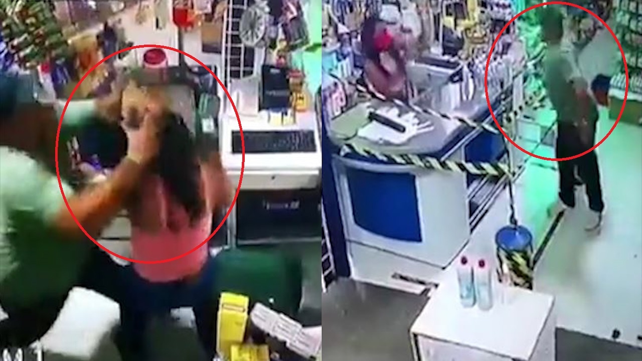 Nu nhan vien bi ban trai cu tum toc, hanh hung giua cua hang hinh anh