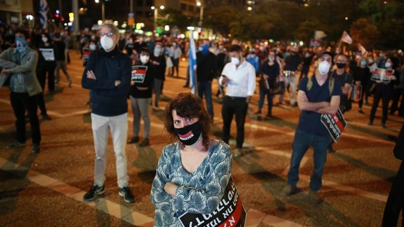 Hang nghin nguoi Israel bieu tinh nhung van giu gian cach xa hoi hinh anh