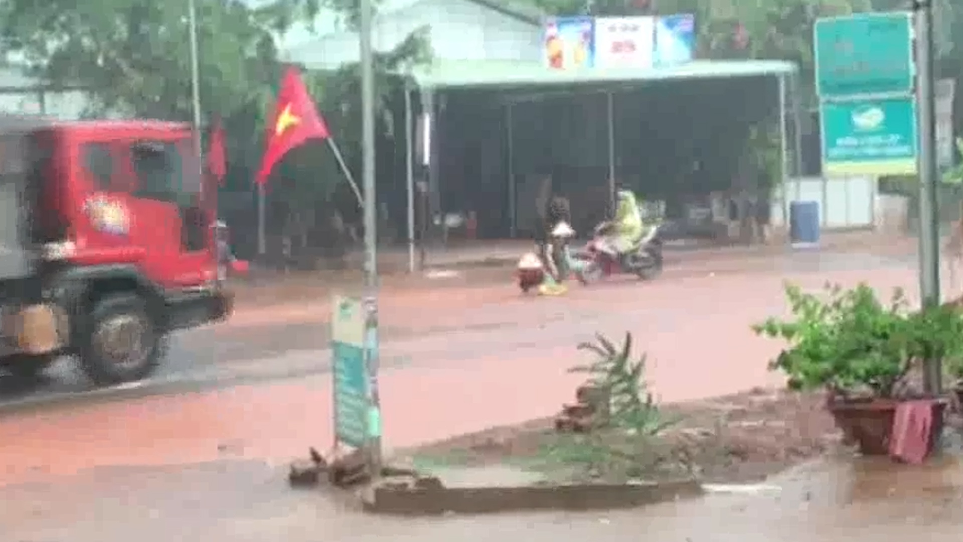 Nguoi dan bat chap nguy hiem luom hat dieu tren quoc lo hinh anh