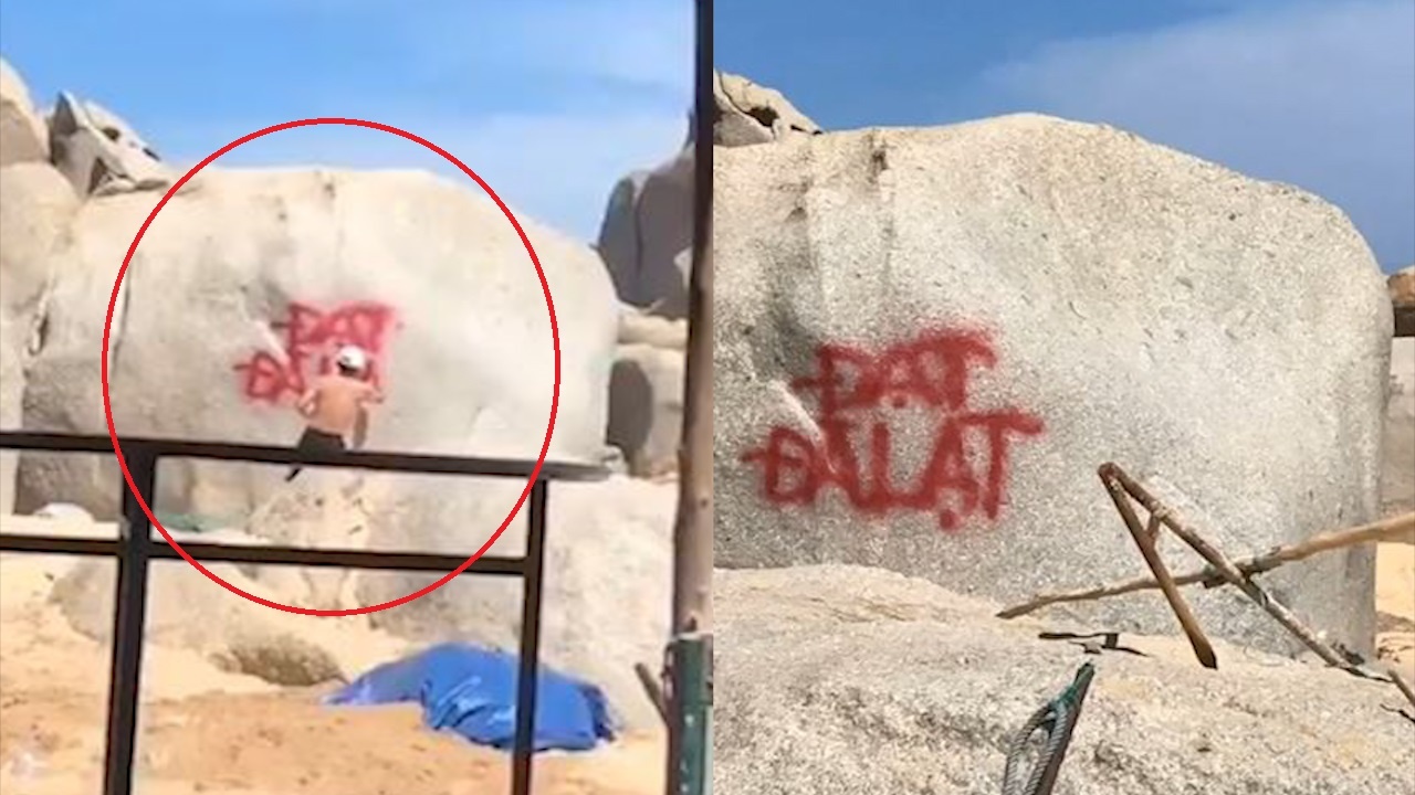 Nguoi dan ong ve bay tren da tai Ninh Thuan gay buc xuc hinh anh