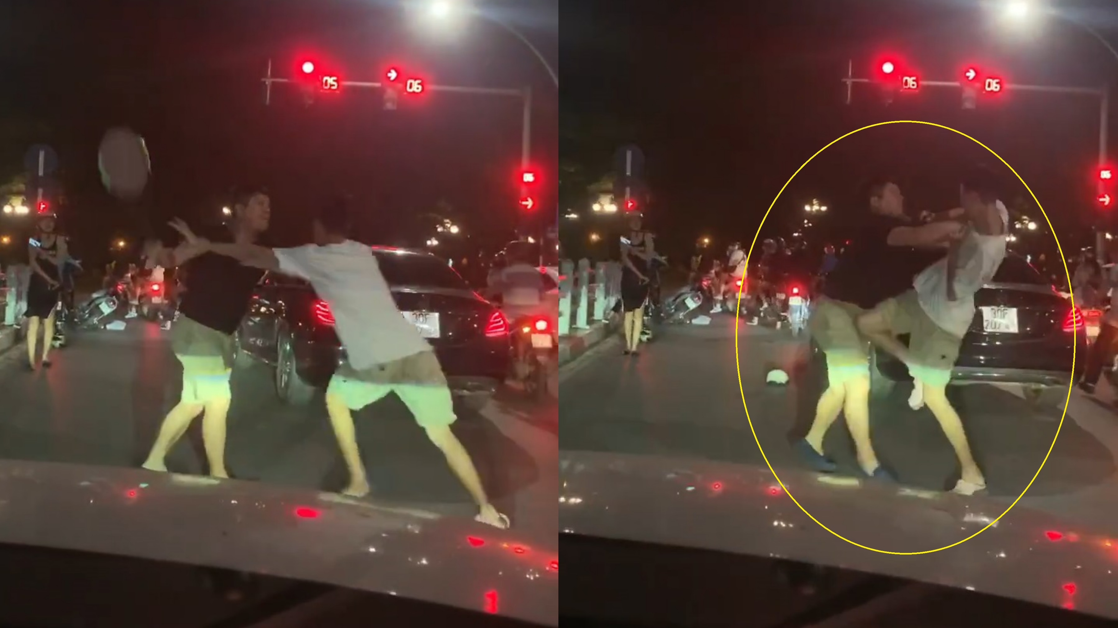 Tai xe oto danh nhau voi tai xe xe may sau va cham giao thong hinh anh