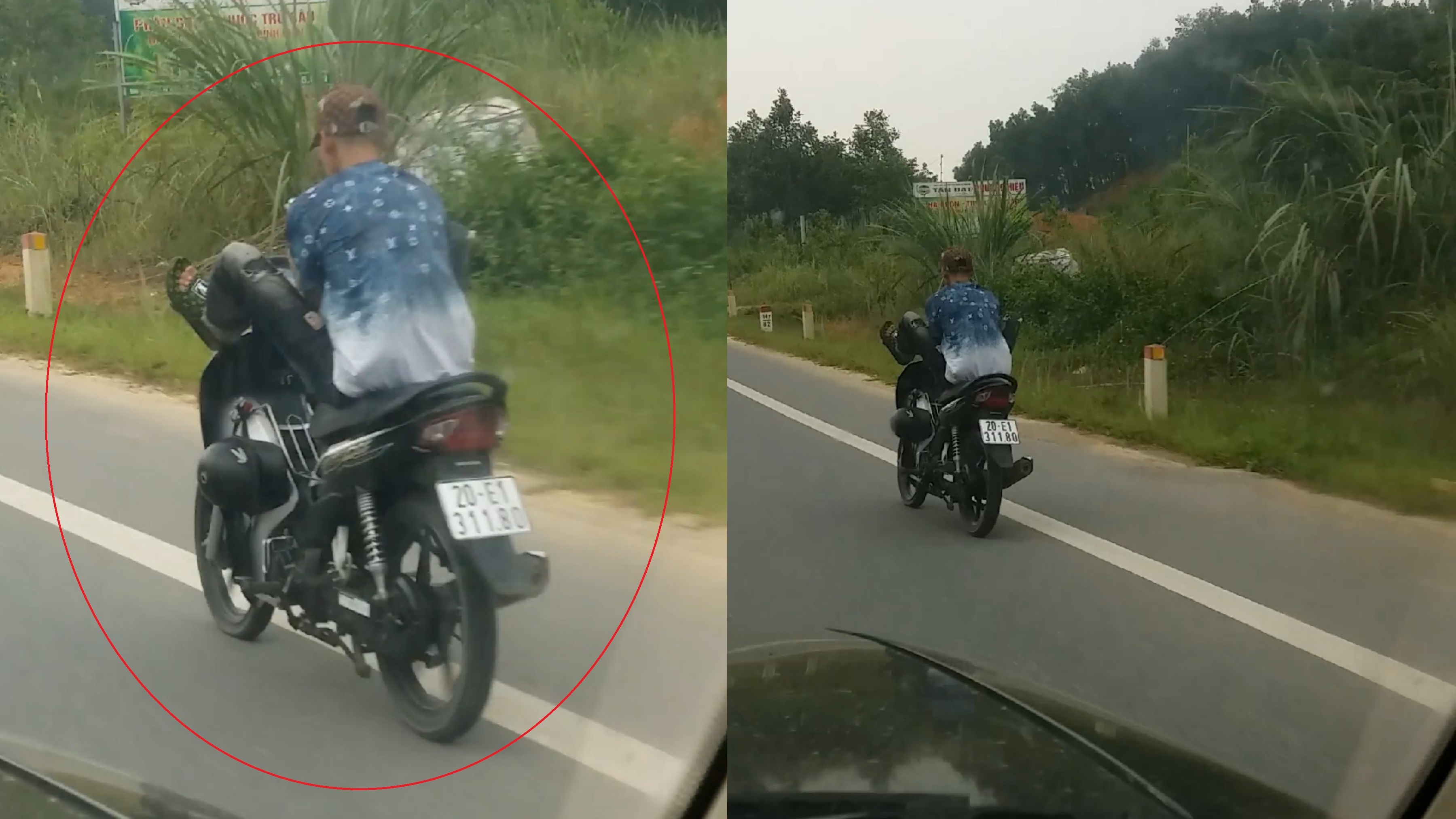 Nam thanh nien dau tran lai xe may bang hai chan hinh anh