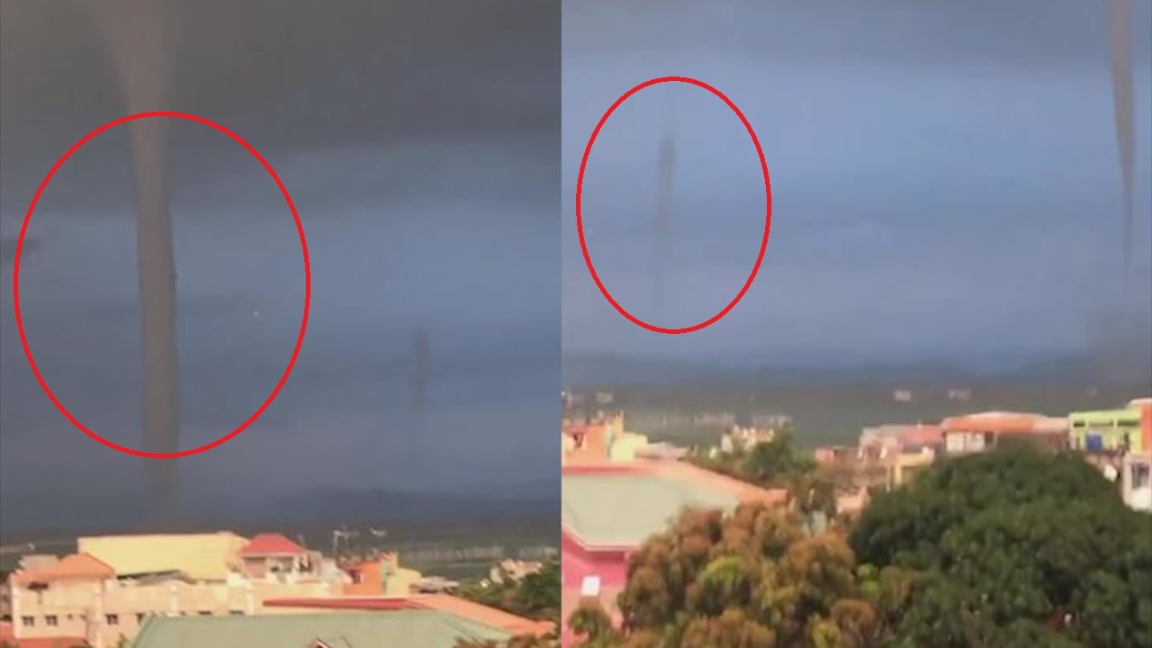 Ba voi rong xuat hien cung luc tren bau troi o Philippines hinh anh