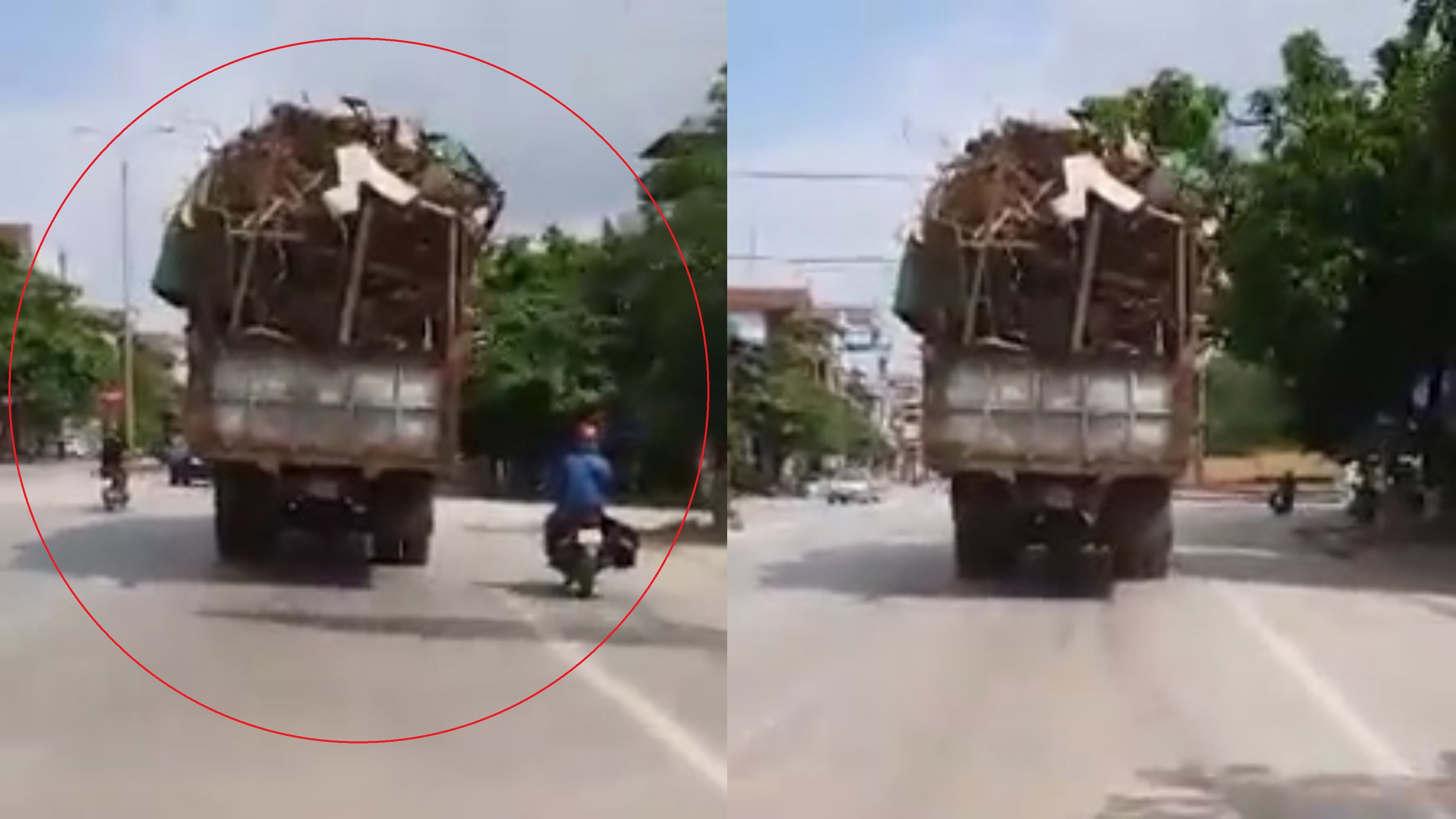 Xe tai chat phe lieu cao 'nhu nui' chay tren duong hinh anh