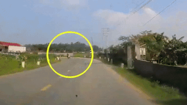 Xe may lao nhu ten ban suyt dam vao oto hinh anh