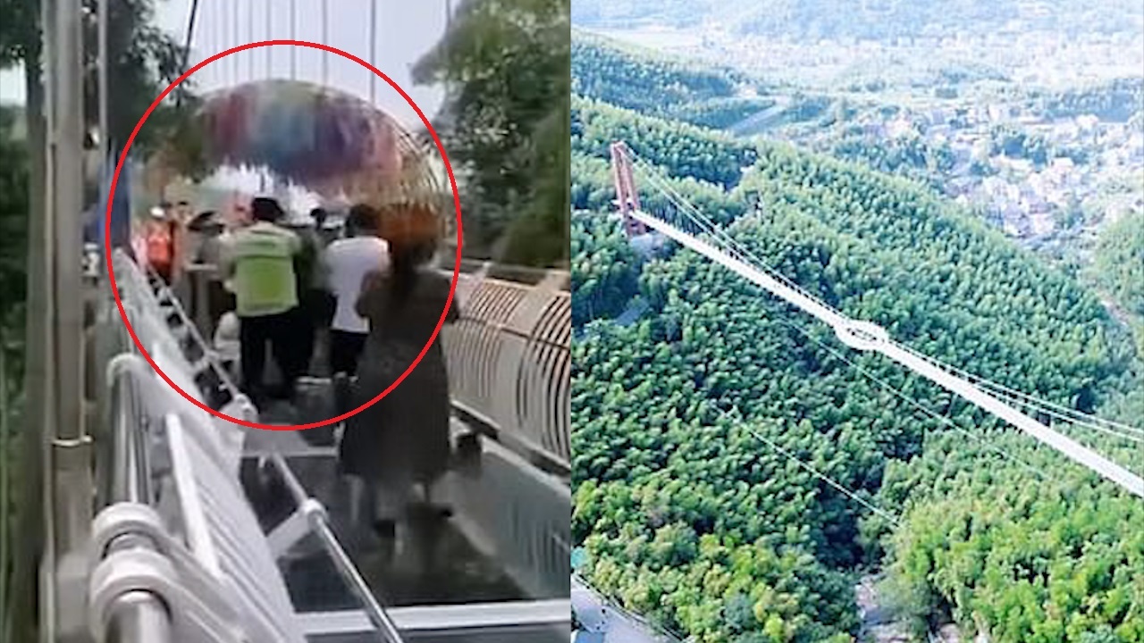 Nhom du khach Trung Quoc nhay mua tren cau kinh gay hon loan hinh anh