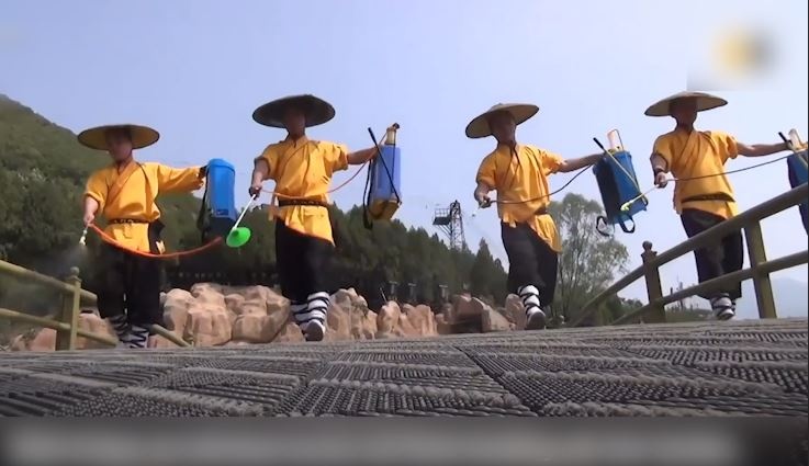 Cac nha su Thieu Lam dung kungfu de chong dich Covid-19 hinh anh