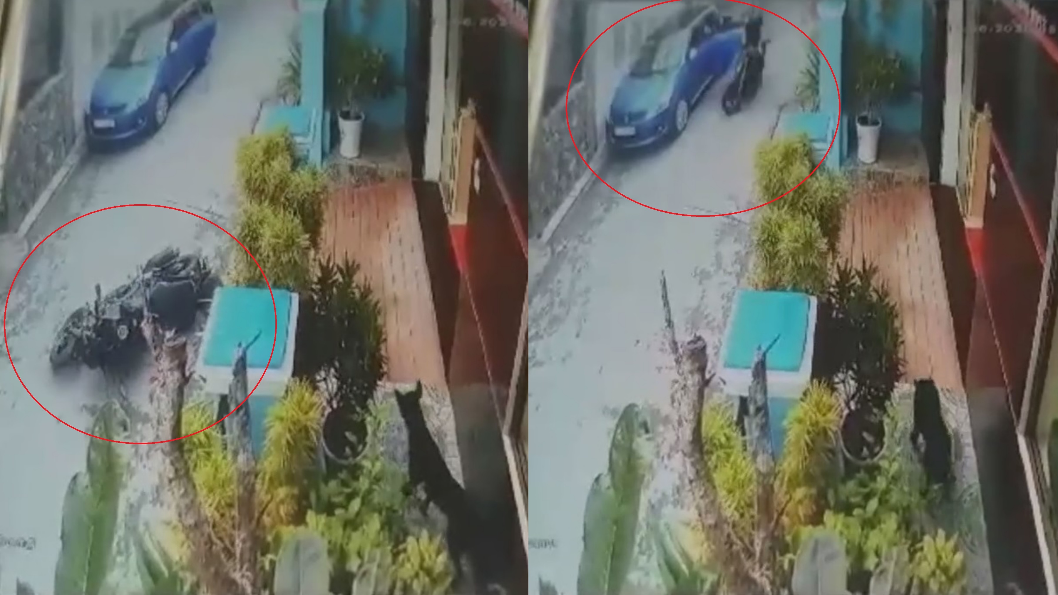 Nguoi ngoi ghe sau mo cua oto gay tai nan cho nguoi lai xe moto hinh anh