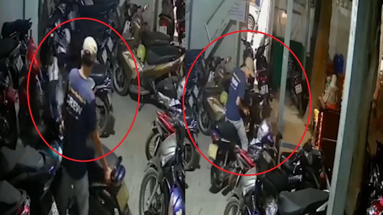 Ke gian ngang nhien vao bai do xe lay trom xe may o TP.HCM hinh anh