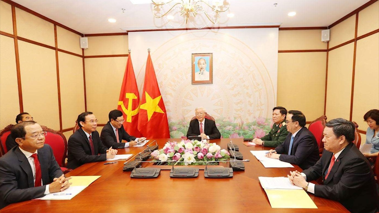 Tong bi thu, Chu tich nuoc dien dam voi Thu tuong Hun Sen hinh anh