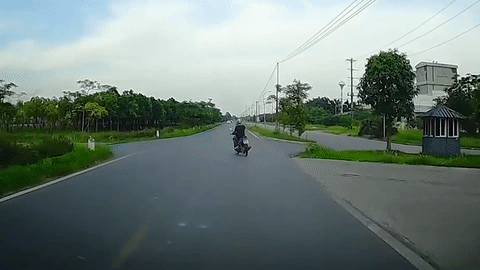 Xe may danh vong truoc dau oto suyt bi dam hinh anh