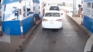 Tai xe oto vuot tram thu phi khong dong tien hinh anh