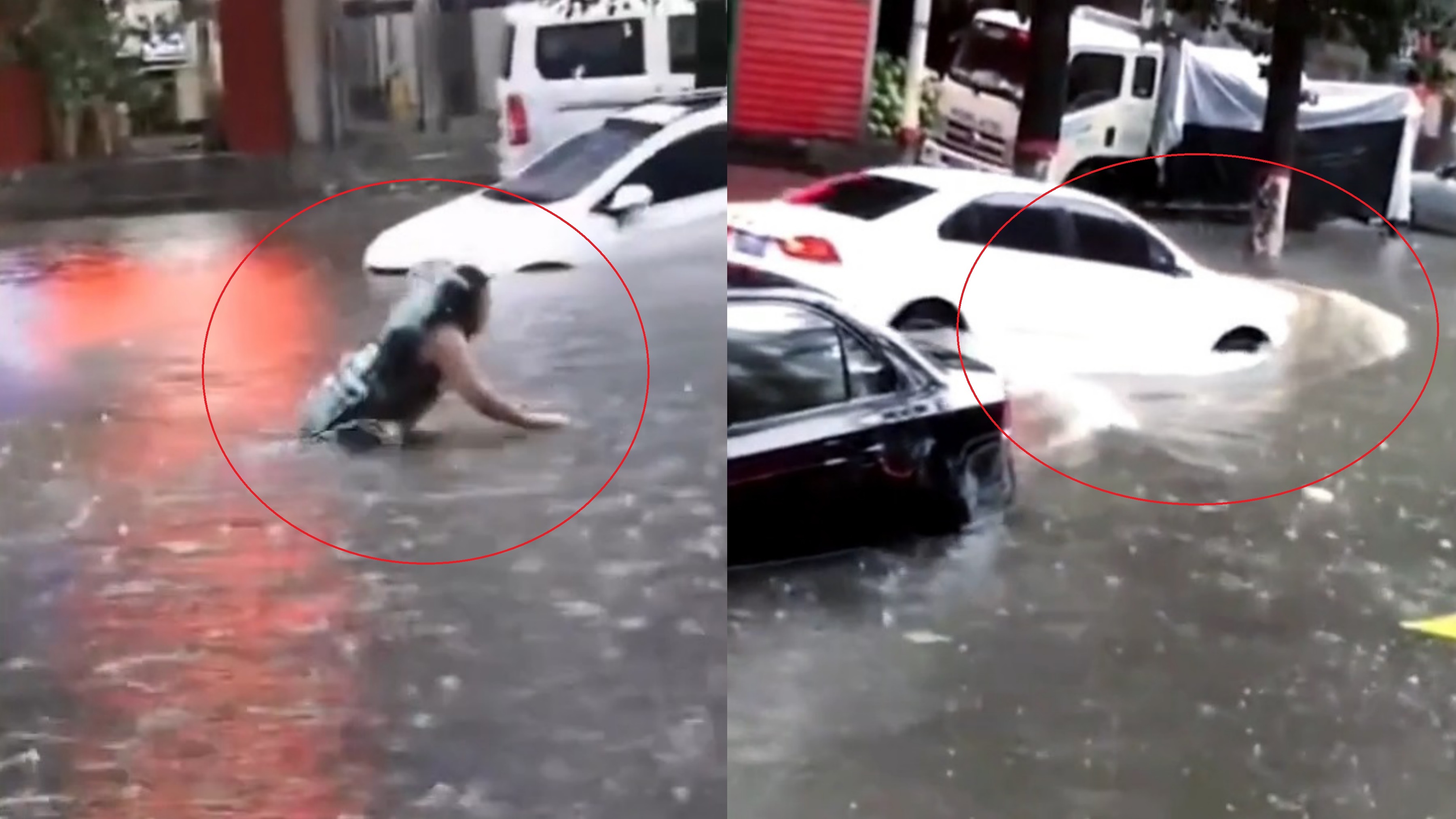 Nguoi phu nu boi tren duong bi ngap suyt bi oto dam trung hinh anh