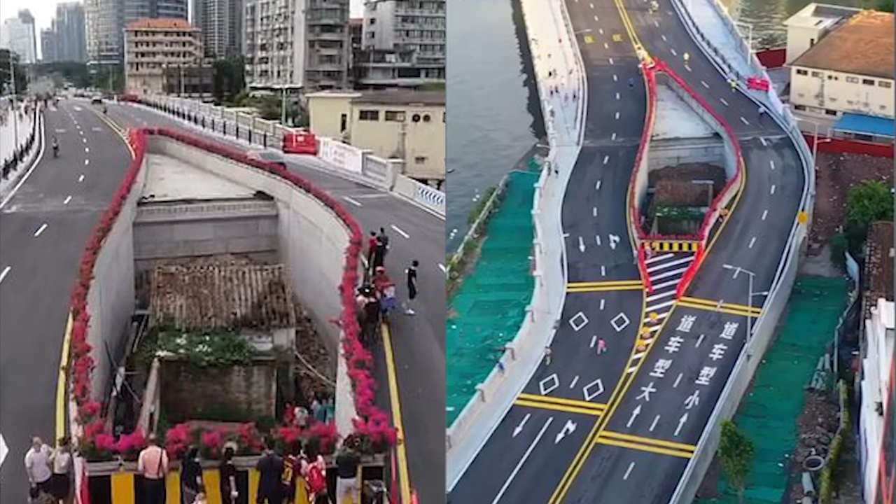 Chiec cau xay quanh nha dan vi nguoi chu tu choi nhan den bu hinh anh