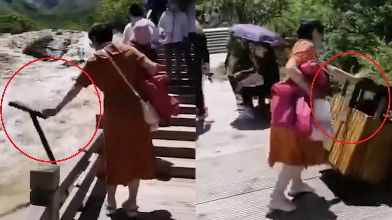 Du khach hat do bien bao khi di tham quan o Trung Quoc hinh anh