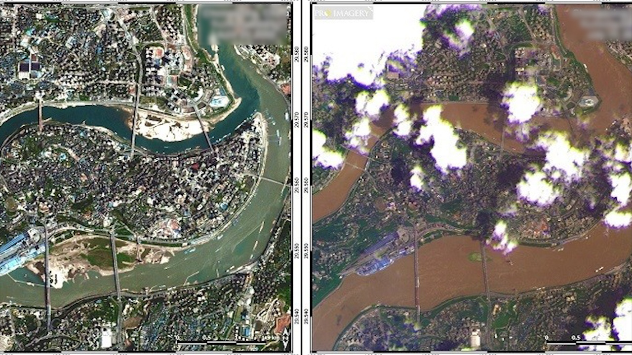 Anh ve tinh cho thay quy mo lu lut o Trung Quoc hinh anh