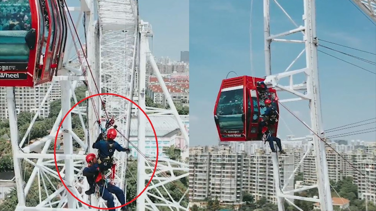 Doi linh cuu hoa Trung Quoc dien tap cuu nguoi bang day cap hinh anh