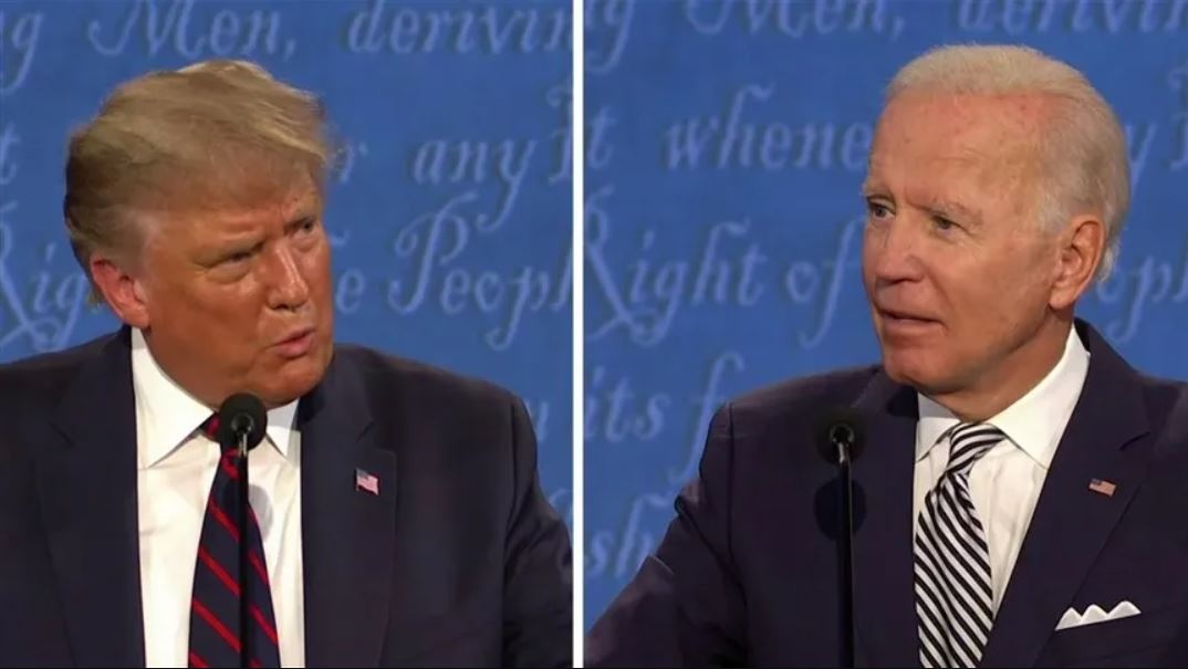 Ong Trump - Biden cuop loi nhau trong cuoc tranh luan dau tien hinh anh
