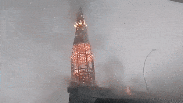 Thap chuong nha tho the ky 19 do sup sau vu bao dong o Chile hinh anh