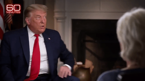 Giua cuoc phong van, Tong thong Trump dung day bo ra ngoai hinh anh