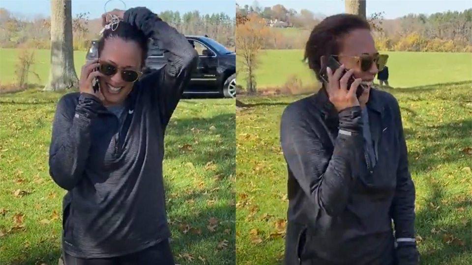 Cuoc goi cua ba Harris va ong Biden luc nghe tin dac cu hinh anh