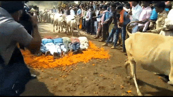 Nghi le ky la khi de dan bo chay giam qua nguoi o An Do hinh anh