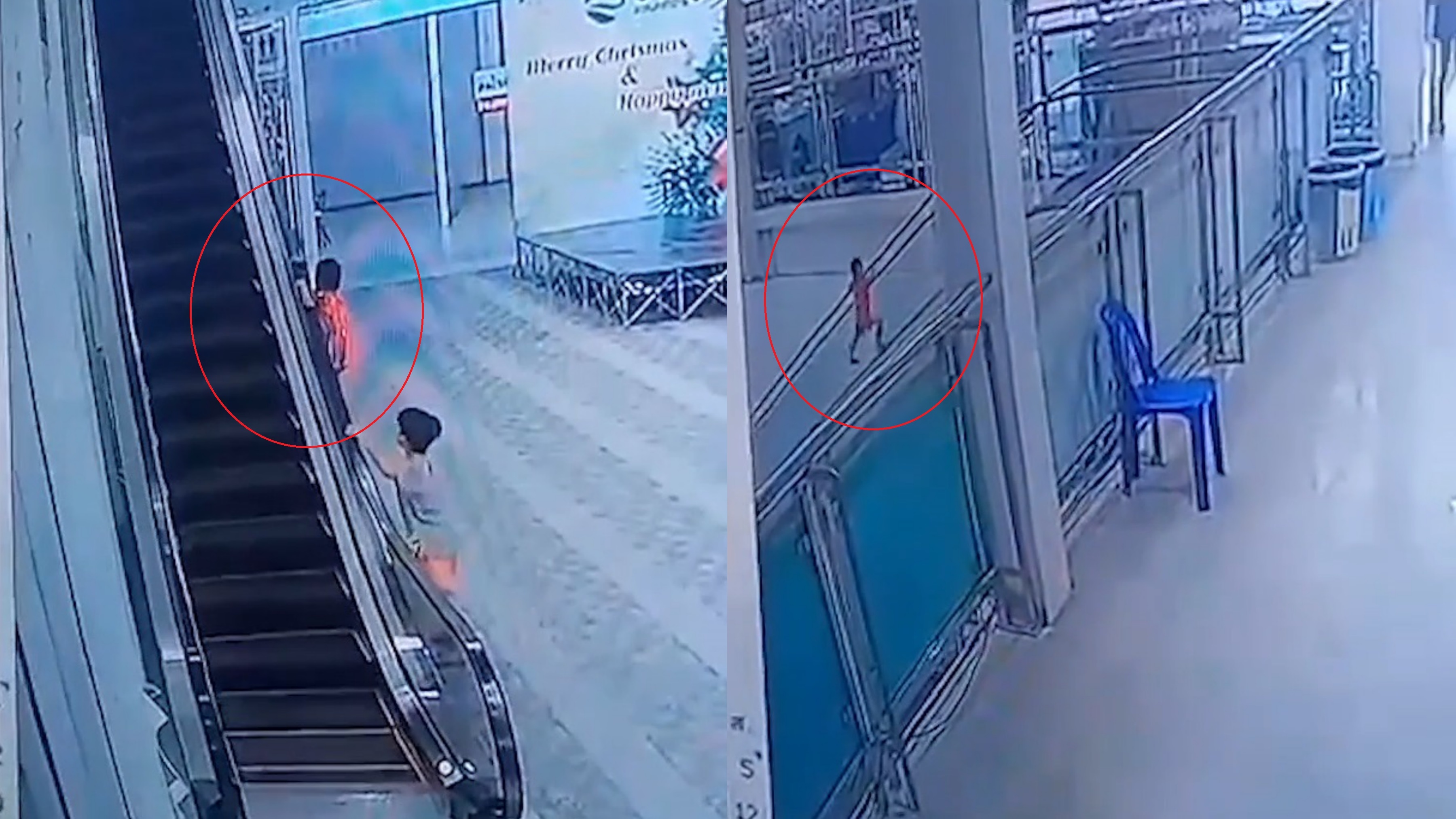 Cau be bi thang cuon keo trong trung tam thuong mai Thai Lan hinh anh