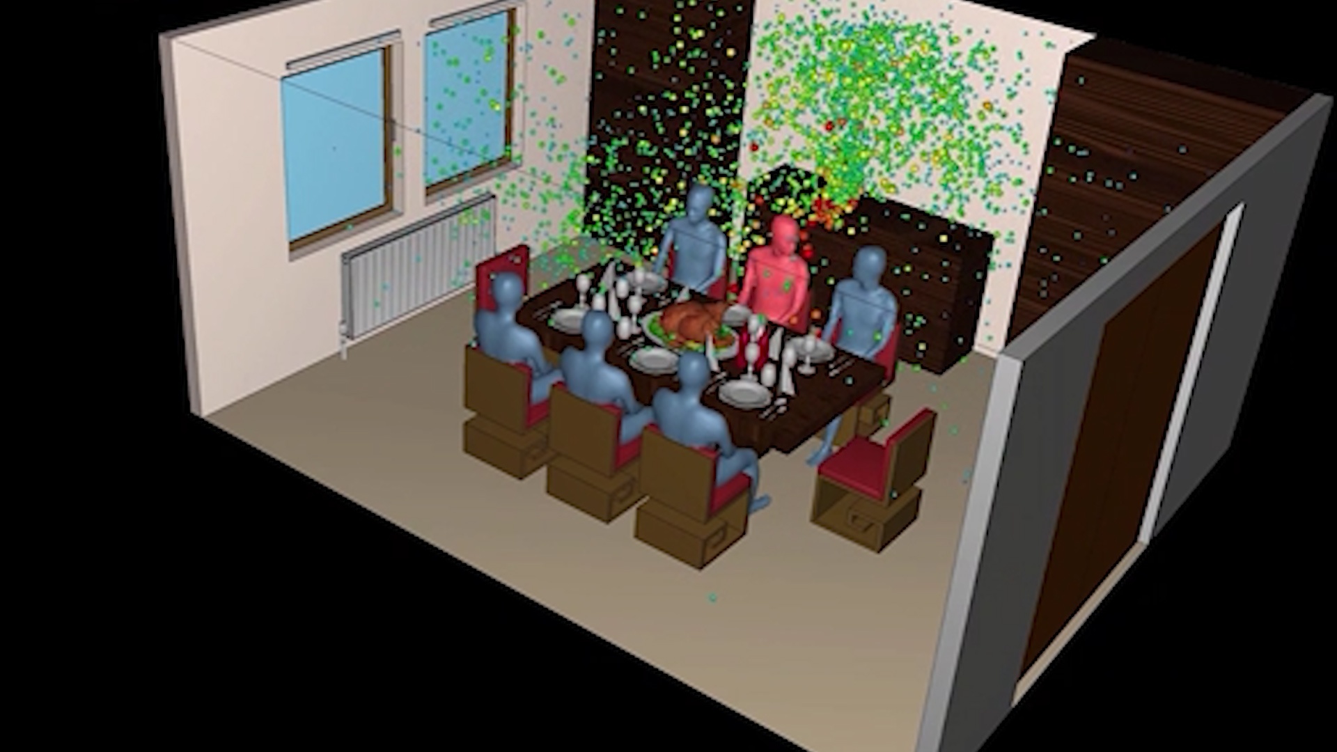 May tinh cho thay su lay lan cua Covid-19 trong phong kin hinh anh