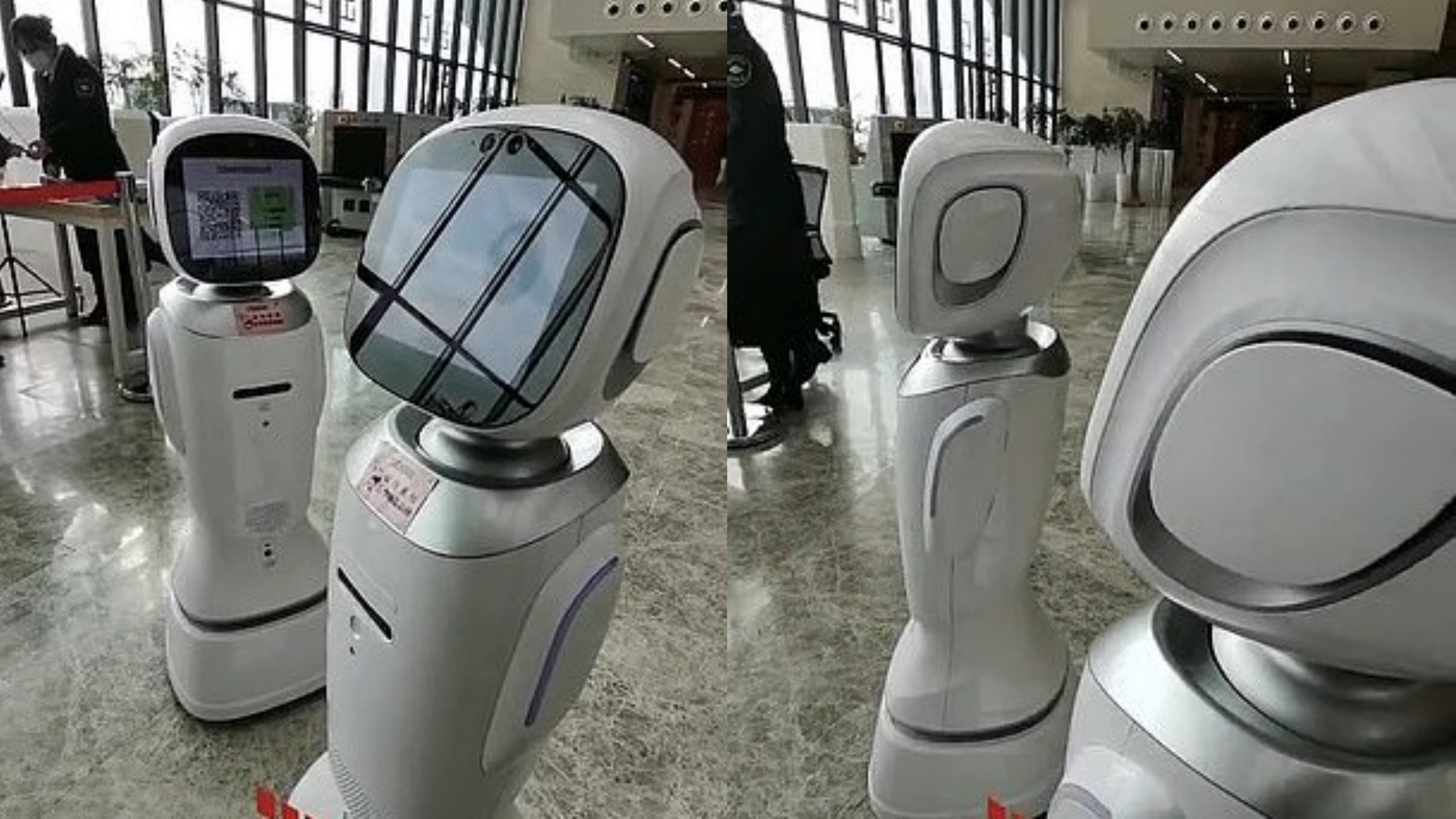 Hai robot cai nhau trong thu vien o Trung Quoc hinh anh