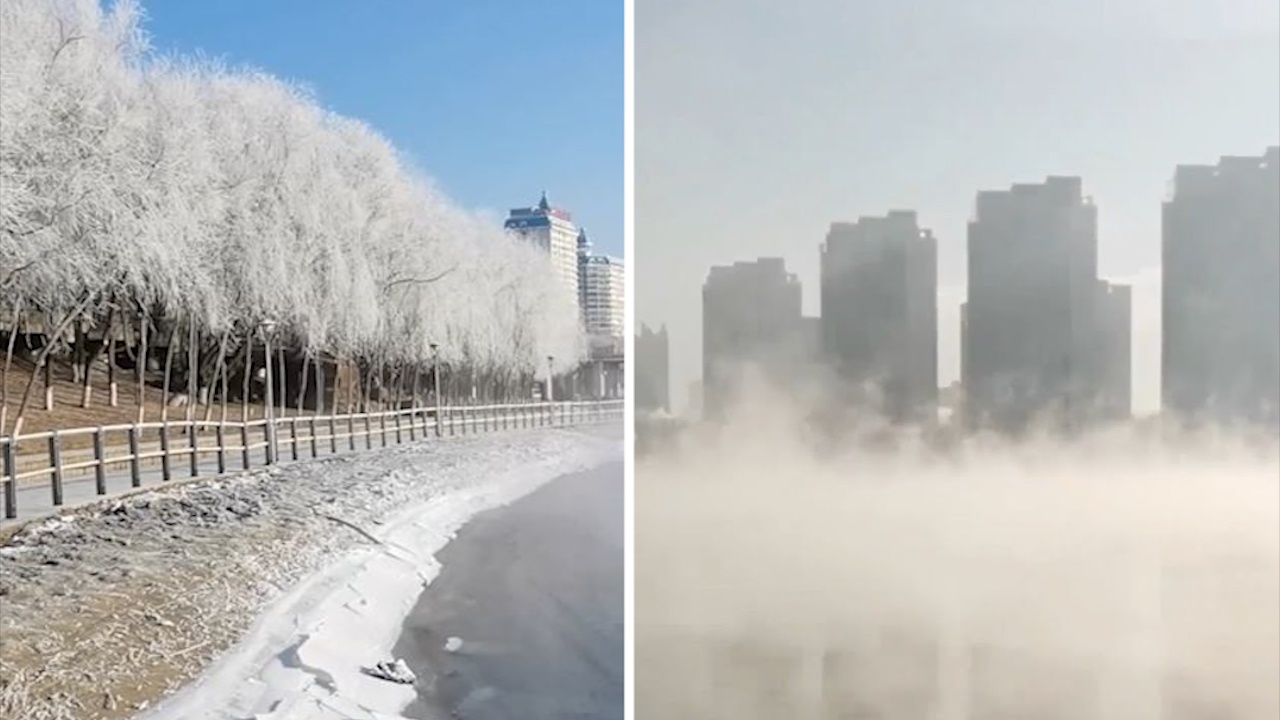 Suong mu phu khap pho tao ra canh tuong tuyet dep o Trung Quoc hinh anh