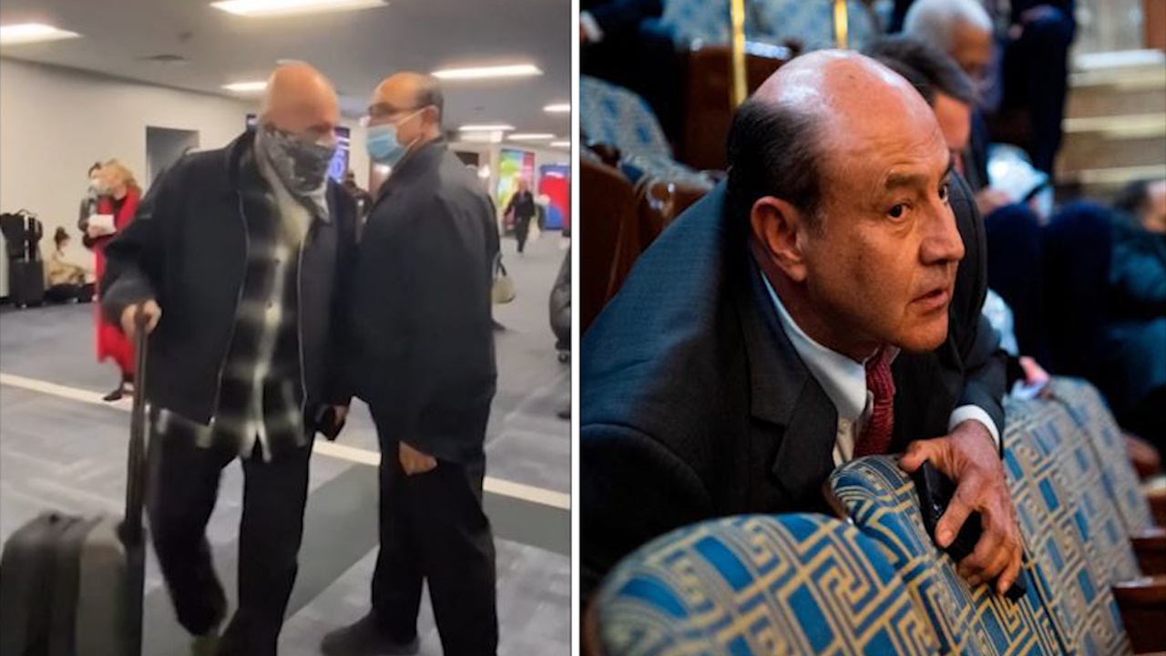 Nguoi ung ho ong Trump gay han voi nghi si Dan chu o san bay hinh anh