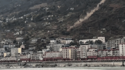 Da roi xuong nui, de nat 3 ngoi nha o Trung Quoc hinh anh