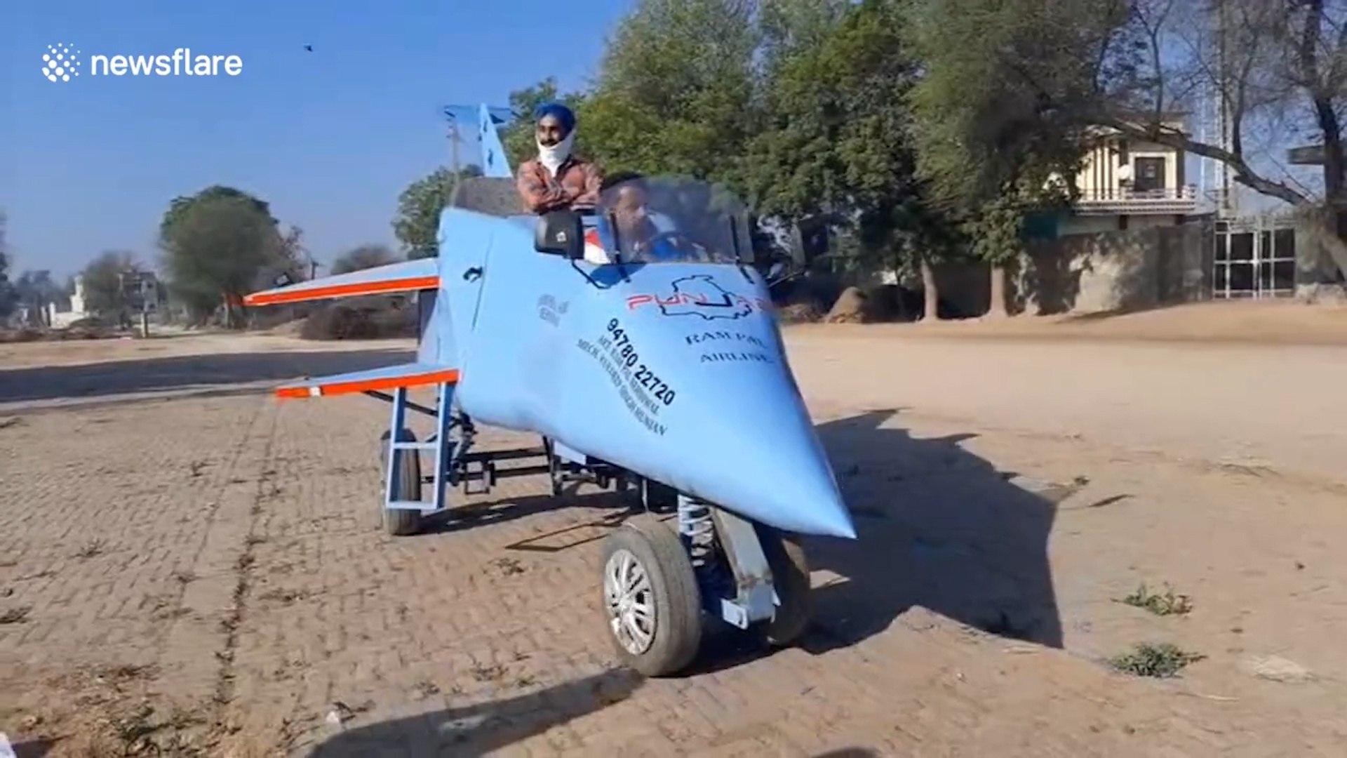 Thanh nien che tao oto mang hinh dang may bay phan luc hinh anh