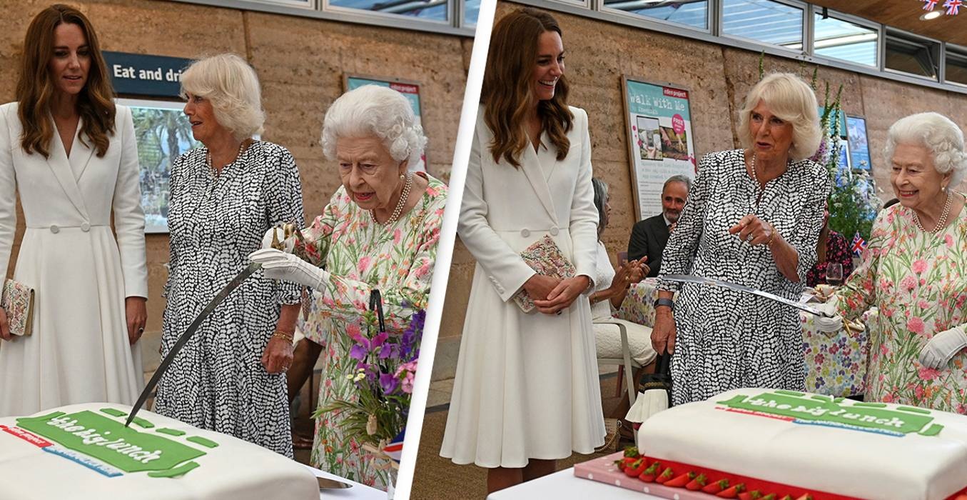 Nu hoang Elizabeth cat banh bang kiem hinh anh