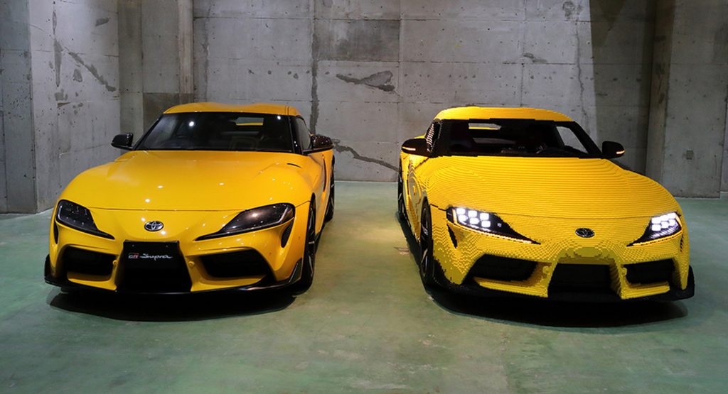 Toyota Supra phien ban Lego voi kich thuoc nhu that hinh anh